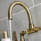 Kingston Brass Whitaker Industrial Style Bridge Bathroom Faucet W/ Pop-Up Drain, Brass KS2173KL - alternate 3